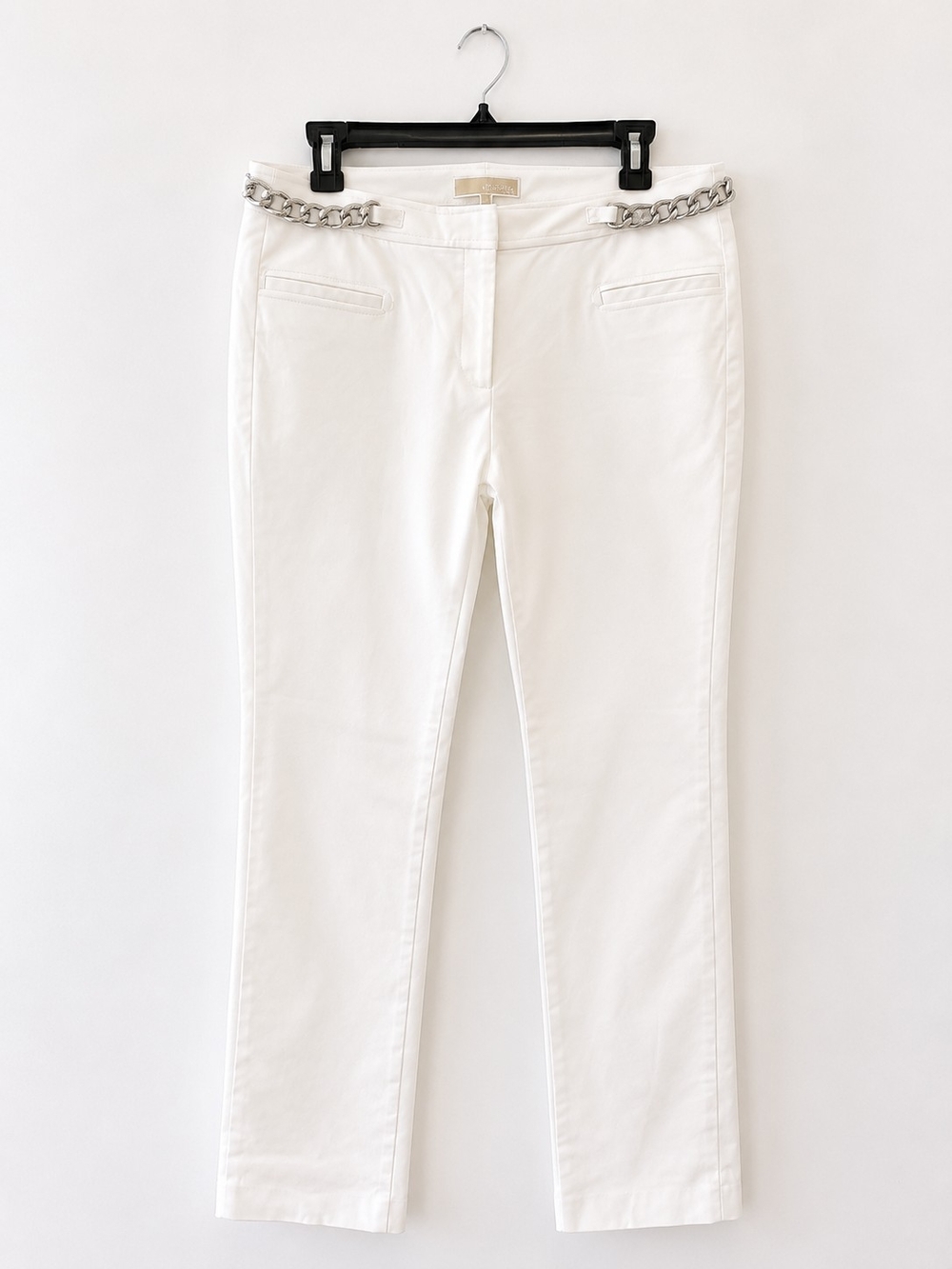 Michael Kors White Chain Detail Ankle Pants Women's Size 12